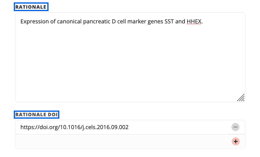 Rationale and rationale doi fields.